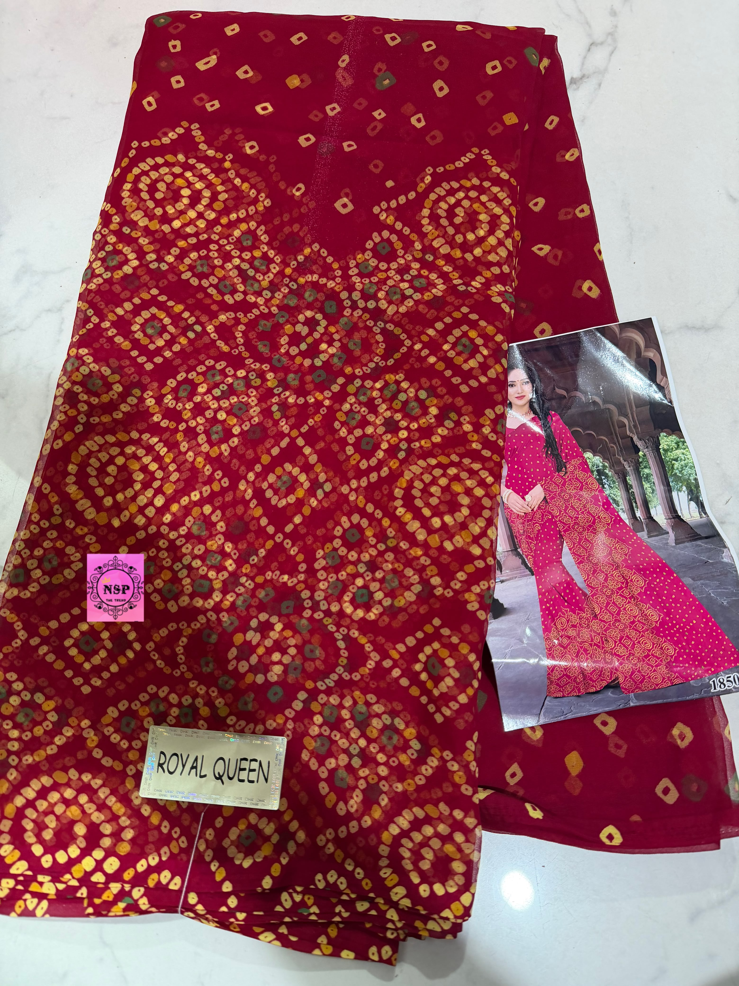 Royal Queen Pure Georgette Saree — Wine Maroon