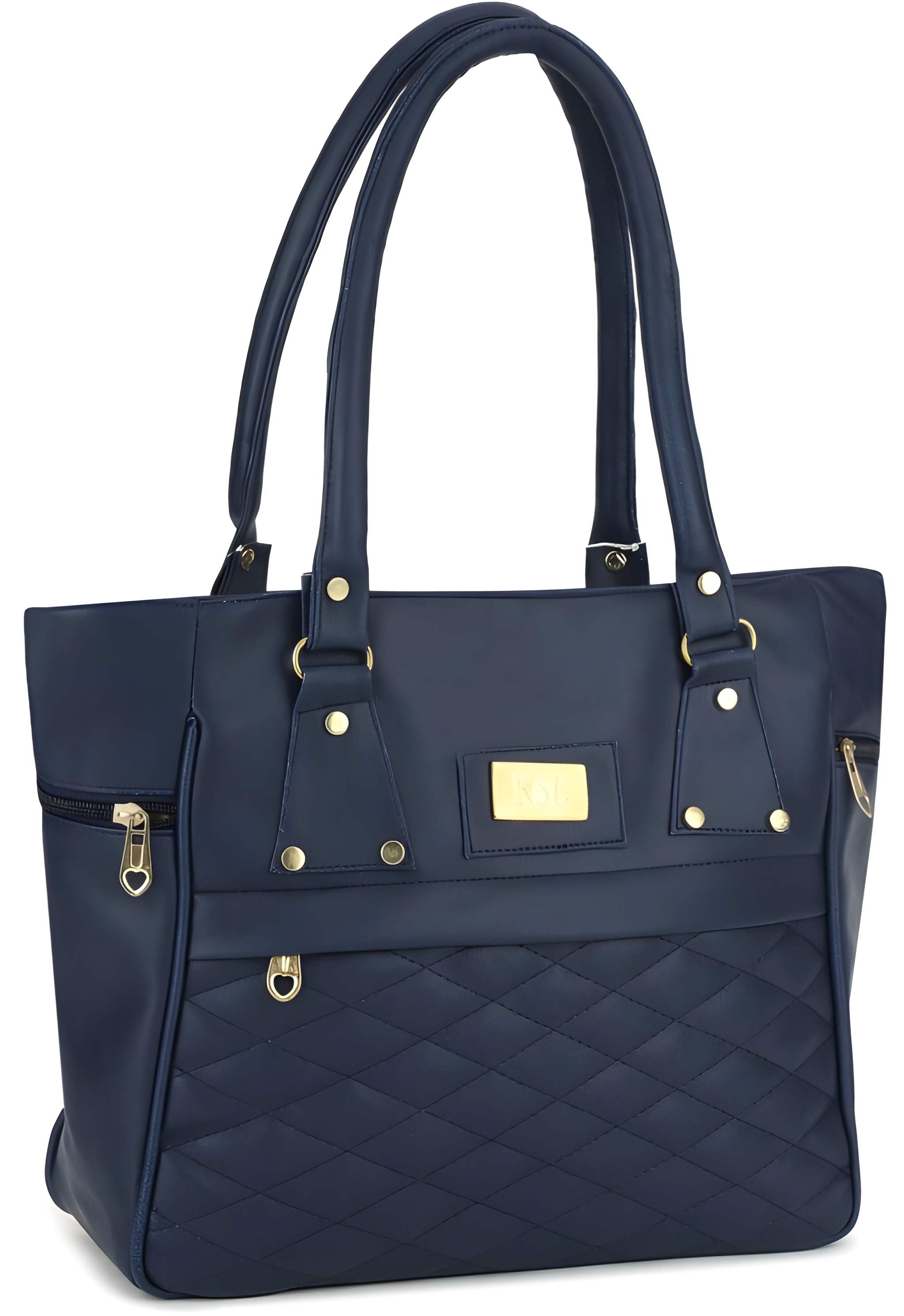 Women's PU Leather Shoulder and Tote Handbag in Bluechy